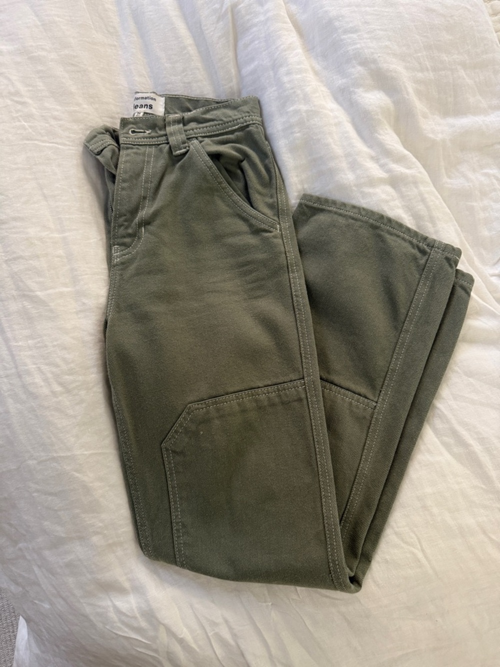 Reformation Olive Green High-Rise Jeans